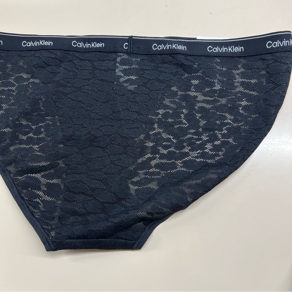 Black Modern Lace String Bikini - Picture 2 of 3